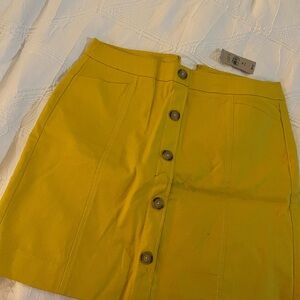 LOFT Yellow Mini Pencil Skirt for Casual Wear